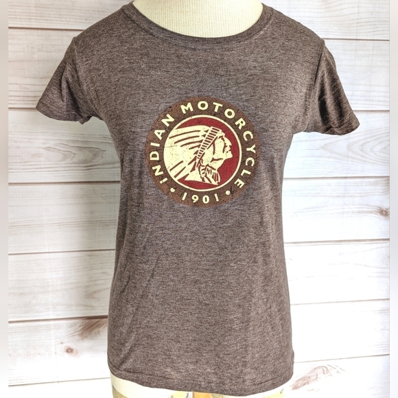 Indian Motorcycle Sturgis 2016 76th Anniversary Tee in Heathered Brown Sz Medium - Picture 2 of 8